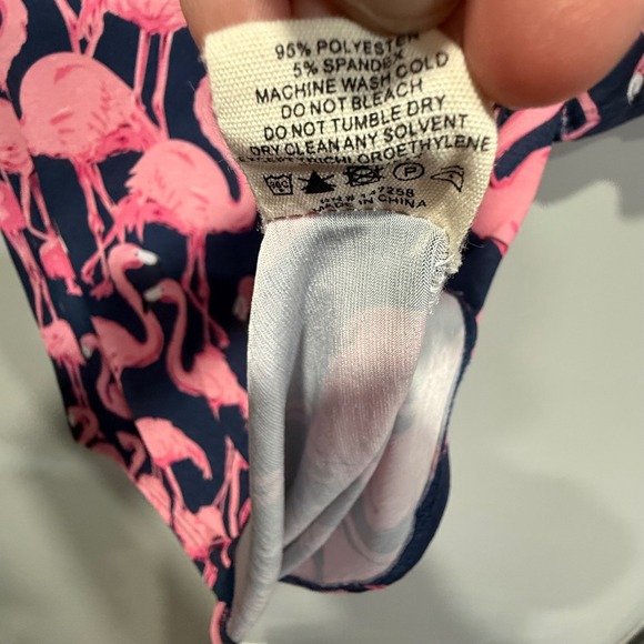 Simply Southern Navy Pink Flamingo Bell Sleeve Top Womens Small preppy costal - Picture 5 of 5